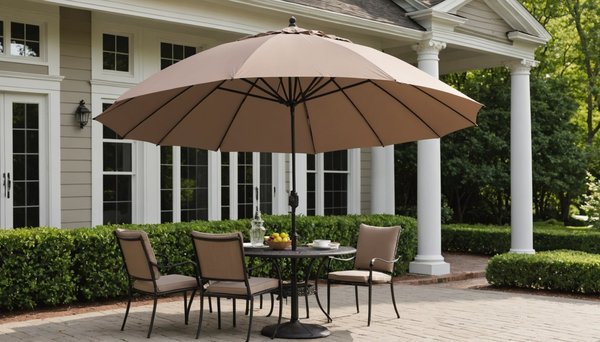 Location parasol décentré taupe : ombre et élégance assurées